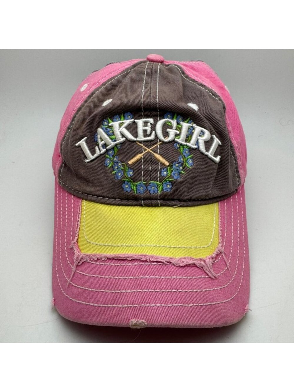 LAKEGIRL Trucker Hat Women's Pink Brown Gray Yellow Baseball Cap Embroidered